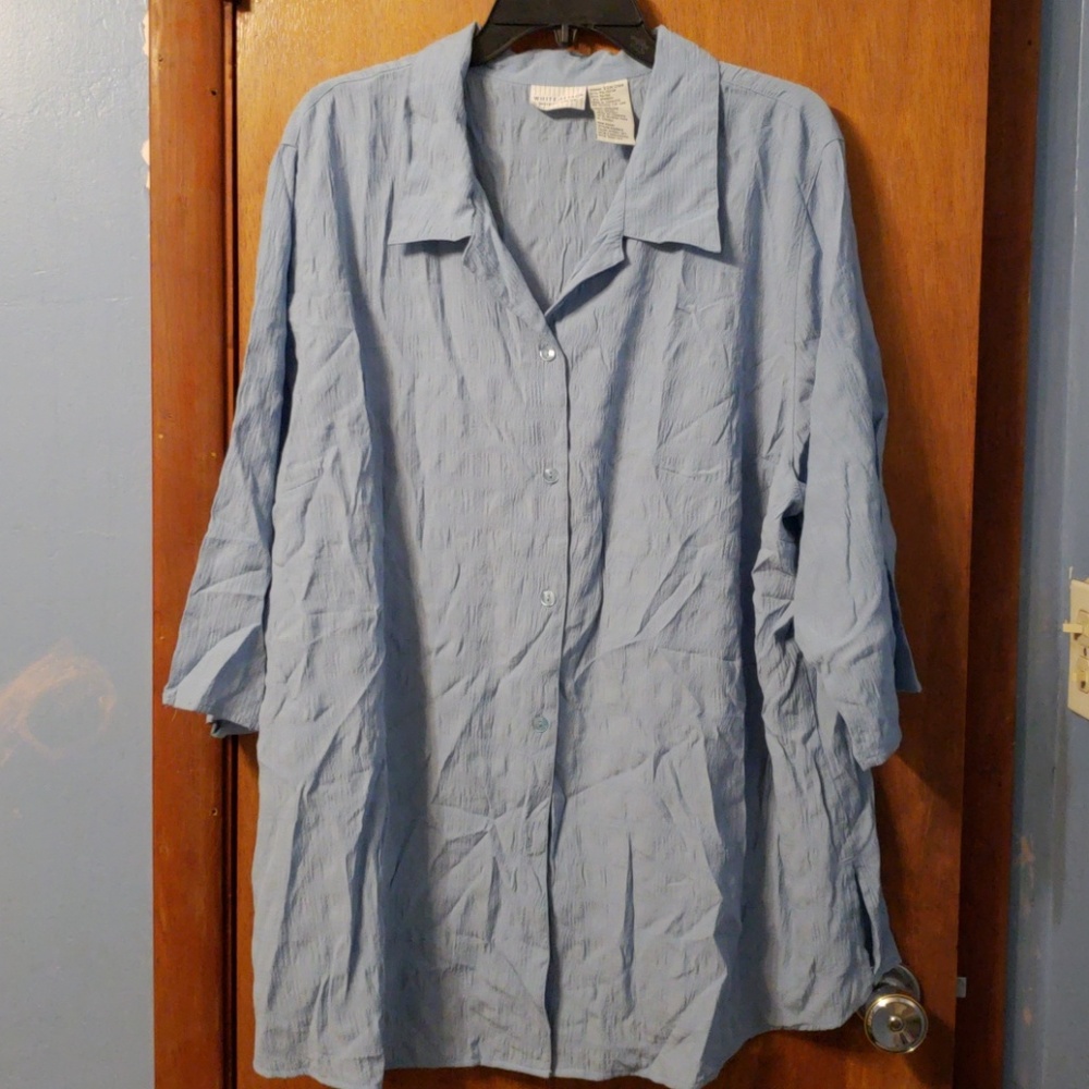 Light blue button up blouse